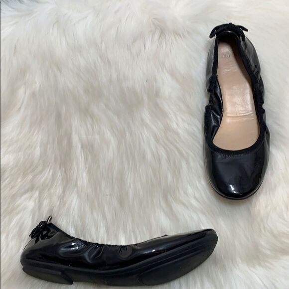 Cole Haan Ashlynn  Black Patent Ballet Flats Sz 8 - Picture 1 of 9